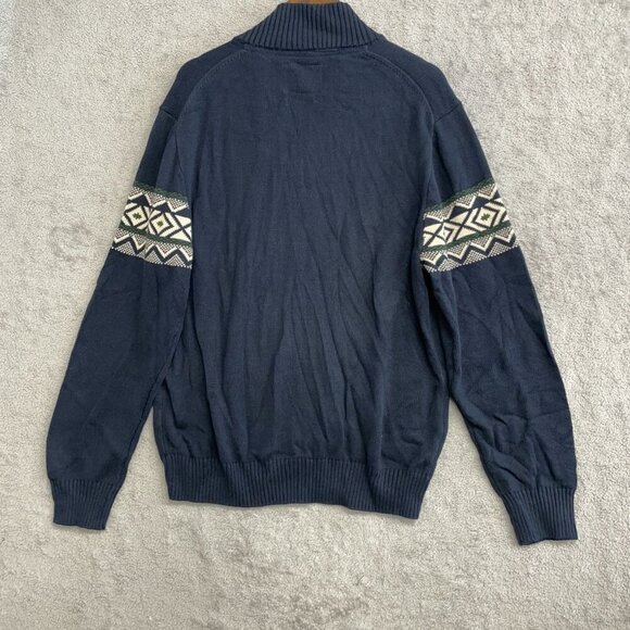 NEW Weatherproof Vintage Men's XL Navy Holiday Sweater 100% Cotton Nordic 1/4Zip - Picture 2 of 8